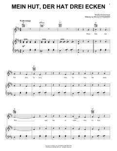 Mein Hut, Der Hat Drei Ecken von Niccolò Paganini (Download) 