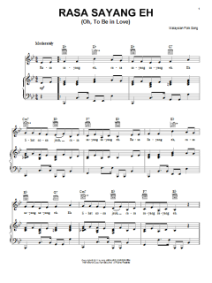 Rasa Sayang Eh (Oh, To Be In Love) von Malaysian Folksong (Download) 