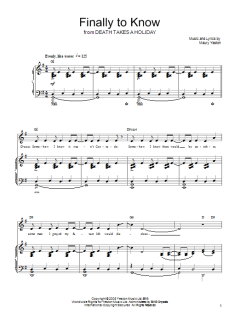 Finally To Know von Maury Yeston (Download) 