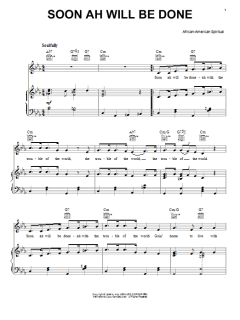 Soon Ah Will Be Done von African-American Spiritual (Download) 