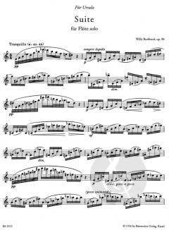 Suite für Flöte solo op. 98 von Willy Burkhard (Download) 
