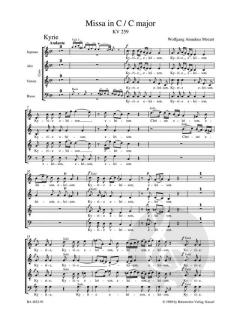 Missa C-Dur KV 259 von Wolfgang Amadeus Mozart (Download) 