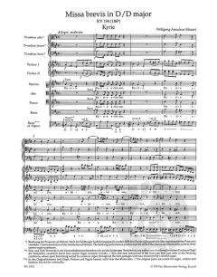 Missa brevis D-Dur KV 194 (186h) von Wolfgang Amadeus Mozart (Download) 