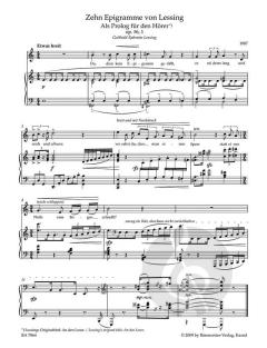 Zehn Epigramme von Lessing op. 56 von Sigfrid Karg-Elert 