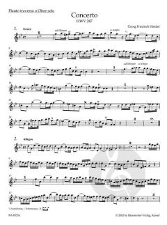 Konzert g-Moll HWV 287 von Georg Friedrich Händel für Flöte (Oboe) und Orchester im Alle Noten Shop kaufen