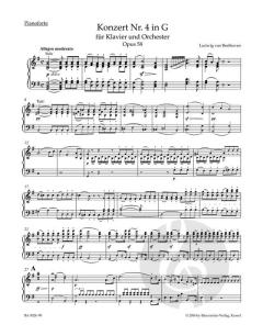 Konzert Nr. 4 G-Dur op. 58 von Ludwig van Beethoven für Klavier und Orchester im Alle Noten Shop kaufen - BA9024-90