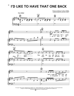 I'd Like To Have That One Back von Aaron Barker (Download) 