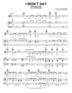 I Won't Say (I'm In Love) von Alan Menken (Download) 