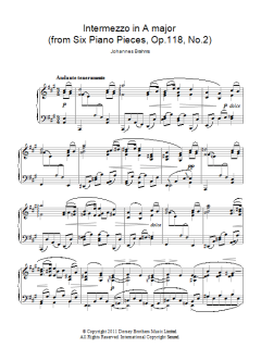 Intermezzo In A Major Op. 118 No. 2 von Johannes Brahms (Download) 