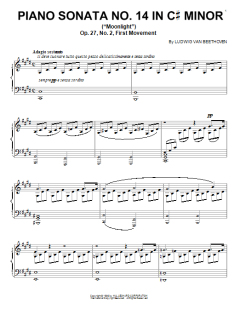 Piano Sonata In C Sharp Minor, Op. 27, No. 2, First Movement von Ludwig van Beethoven (Download) 