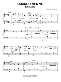 Quando Men Vo (Musetta's Waltz) von Giacomo Puccini (Download) 