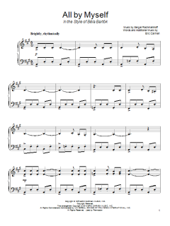 All By Myself (in the style of Bela Bartok) von Celine Dion (Download) 