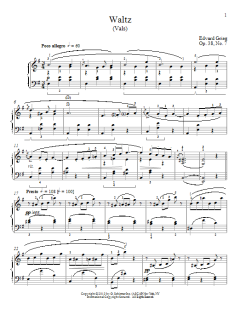 Waltz (Vals), Op. 38, No. 7 von Edvard Grieg (Download) 