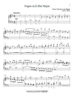 Fugue In E-Flat Major von Fanny Mendelssohn Hensel (Download) 