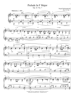 Prelude In F Major, Op. 32, No. 7 von Sergei Rachmaninoff (Download) 