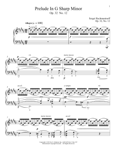 Prelude In G-Sharp Minor, Op. 32, No. 12 von Sergei Rachmaninoff (Download) 