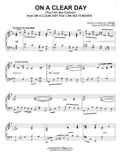 On A Clear Day (You Can See Forever) von Burton Lane (Download) 