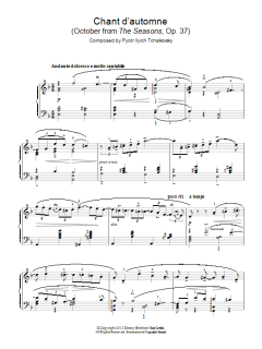 Chant d'automne (October from 'The Seasons' Op. 37) von Pyotr Il'yich Tchaikovsky (Download) 