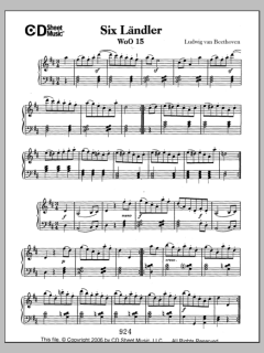 Landler (6), Woo 15 von Ludwig van Beethoven (Download) 