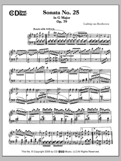 Sonata No. 25 In G Major, Op. 79 von Ludwig van Beethoven (Download) 