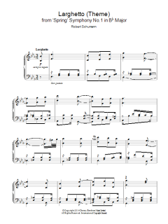 Larghetto (Theme) from 'Spring' Symphony No.1 in Bb Major von Robert Schumann (Download) 