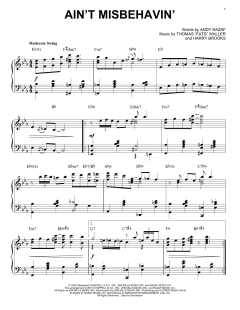 Ain't Misbehavin' [Stride version] von Andy Razaf (Download) 