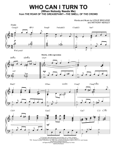 Who Can I Turn To (When Nobody Needs Me) [Jazz version] von Leslie Bricusse (Download) 