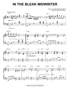 In The Bleak Midwinter [Jazz version] von Gustav Holst (Download) 