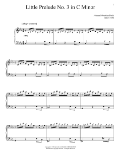 Little Prelude No. 3 in C Minor von Johann Sebastian Bach (Download) 