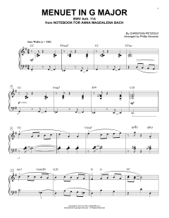 Menuet In G Major, BMV Anh. 114 [Jazz version] von Johann Sebastian Bach (Download) 