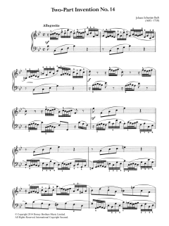 Two-Part Invention No. 14 von Johann Sebastian Bach (Download) 