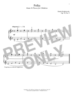 Polka, Op. 39, No. 2 von Dmitri Kabalevsky (Download) 