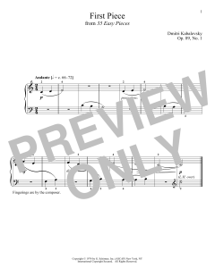 First Piece, Op. 89, No. 1 von Dmitri Kabalevsky (Download) 