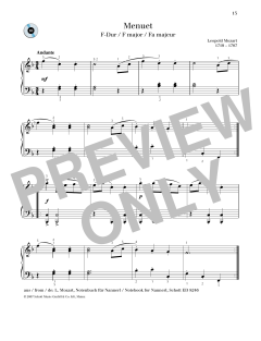 Minuet F major von Leopold Mozart (Download) 