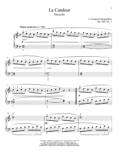 Sincerity (La Candeur), Op. 100, No. 1 von Johann Friedrich Burgmüller (Download) 