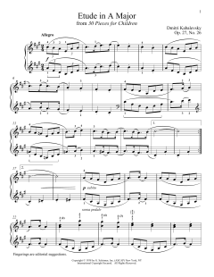 Etude In A Major, OP. 27, No. 26 von Dmitri Kabalevsky (Download) 