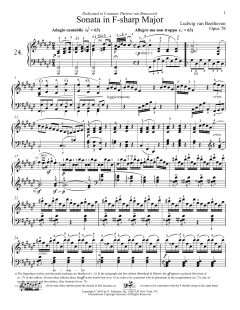 Piano Sonata No. 24 In F-Sharp Major, Op. 78 von Ludwig van Beethoven (Download) 