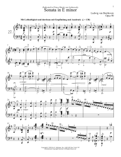 Piano Sonata No. 27 In E Minor, Op. 90 von Ludwig van Beethoven (Download) 
