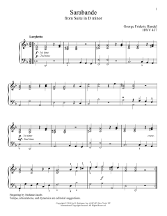 Sarabande von George Frideric Handel (Download) 