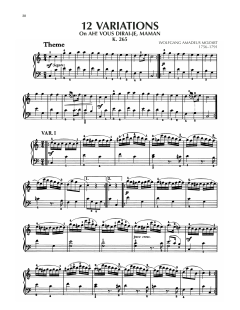 Variations On "Ah, vous dirai-je, maman," K 265 (Download) 