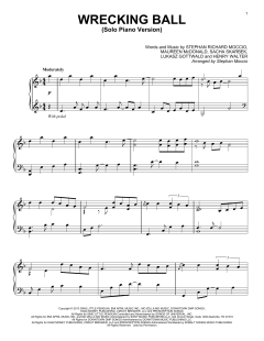 Wrecking Ball (Solo Piano Version) von Miley Cyrus (Download) 