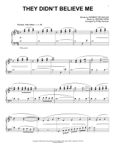 They Didn't Believe Me von Jerome Kern (Download) 