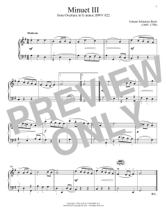 Minuet III In G Minor, BWV 822 (Download) 
