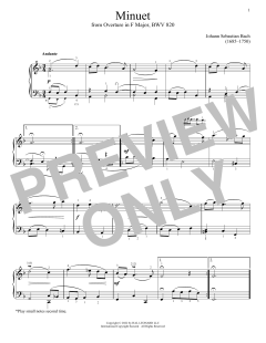Minuet In F Major, BWV 820 (Download) 