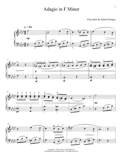 Adagio In F Minor von Chevalier de Saint-Georges (Download) 