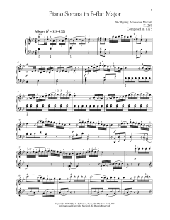 Piano Sonata In B-flat Major, K. 281 von Wolfgang Amadeus Mozart (Download) 