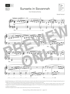 Sunsets in Savannah (Grade 4, list B2, from the ABRSM Piano Syllabus 2025 & 2026) (Download) 