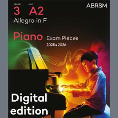 Allegro in F (Grade 3, list A2, from the ABRSM Piano Syllabus 2025 & 2026) (Download) 