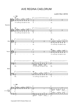 Ave Regina Caelorum von Judith Weir (Download) 