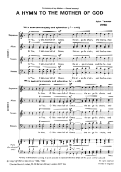 Two Hymns To The Mother Of God von John Tavener (Download) 